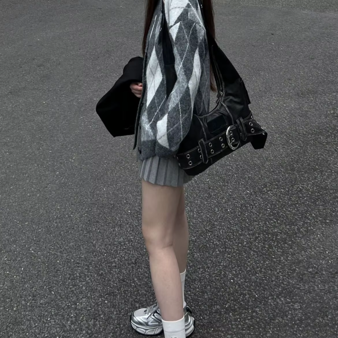 Crüde Denim Shoulder Tote Bag