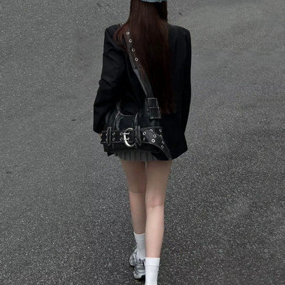 Crüde Denim Shoulder Tote Bag