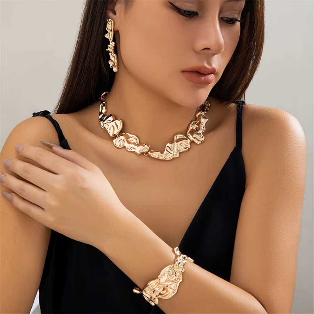 Molten Elegance Abstract Jewelry Set