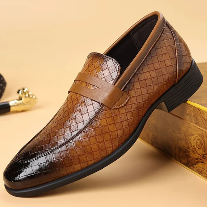 Valenzi Weave Leather Loafers