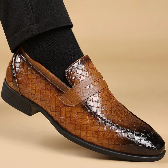 Valenzi Weave Leather Loafers