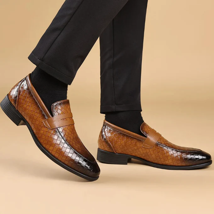 Valenzi Weave Leather Loafers