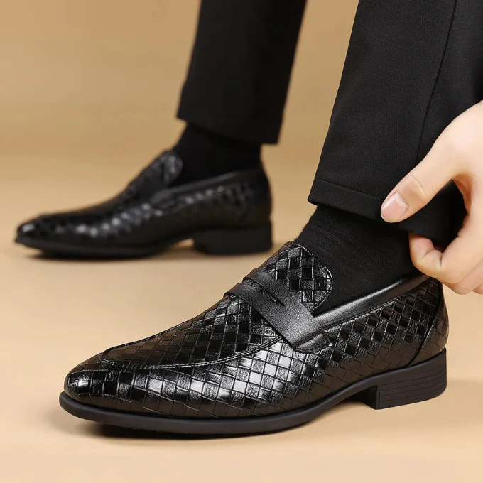 Valenzi Weave Leather Loafers